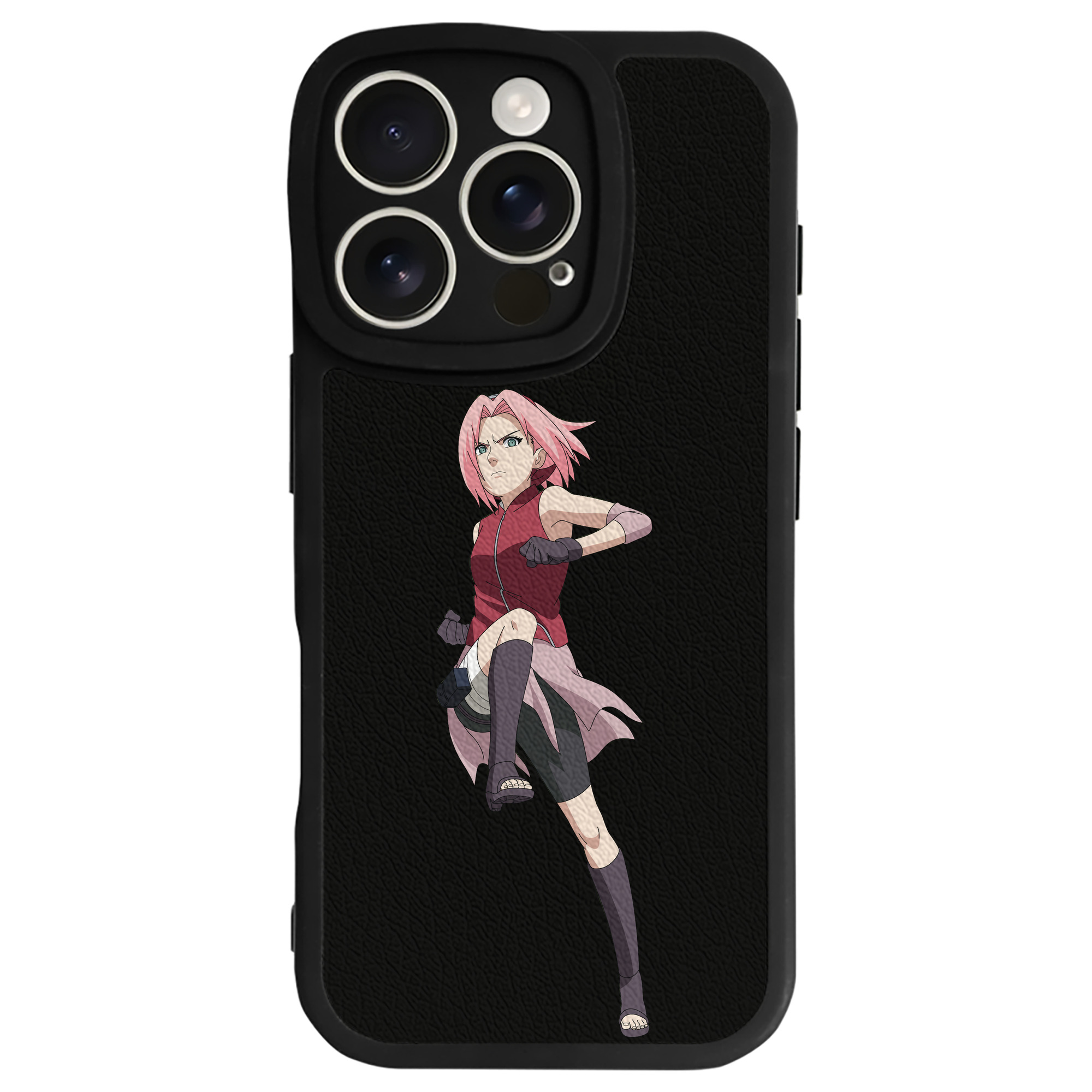 （画像用） NARUTO -ナルト- 春野サクラ Haruno Sakura 【iPhone 16シリーズ対応】シリコンスマホケース（レザー調） 材質：シリコン